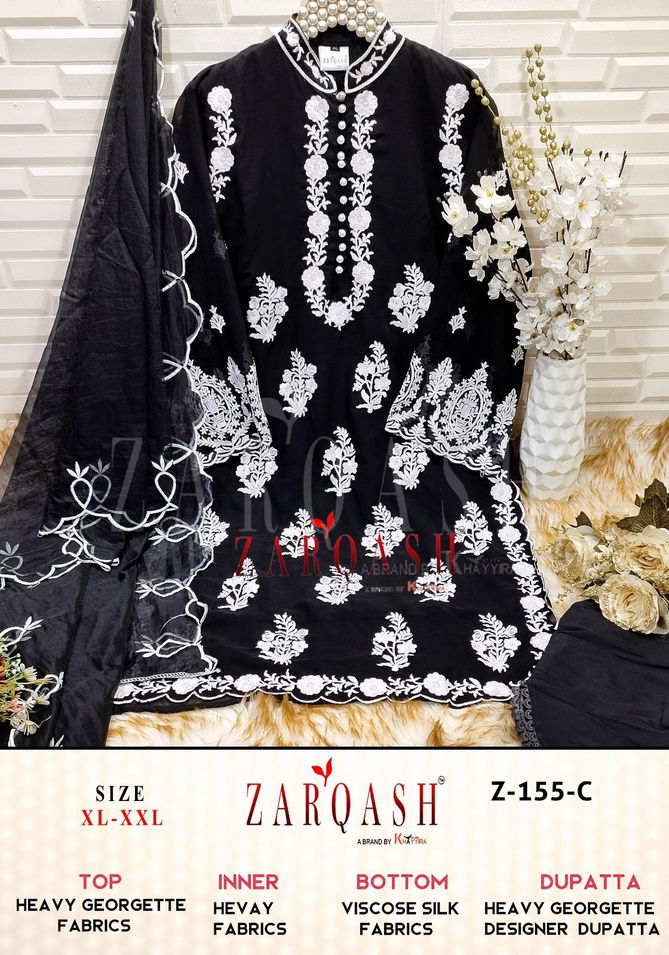 Zarqash Z 155 Organza Embroidery Readymade Pakistani Suits Wholesale Shop In Surat
